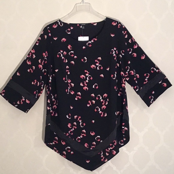 ALFANI PLUS SIZE PRINTED POINTED HEM TOP - Picture 4 of 11
